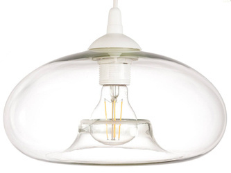 Lampa wisząca szklana przezroczysta Cairo biała E27