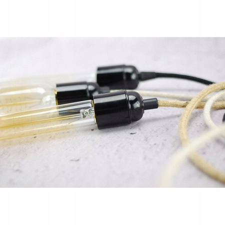 Oprawka dekoracyjna E27 bakelitowa Loft czarna