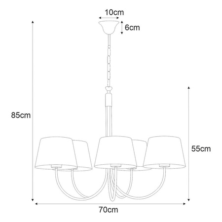 Okazały żyrandol z regulowaną wysokością K-4336 z serii SASTO