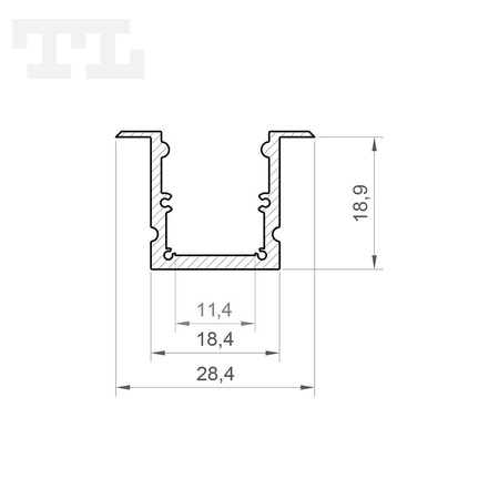 LED P25-1 Profil 2000 mm czarny lakierowany (nr kat 8625113)