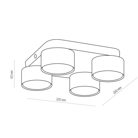 Lampa sufitowa SPACE Black 4xGX53