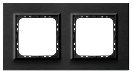 Ramka podwójna Ospel Sonata Szczotkowany Antracyt