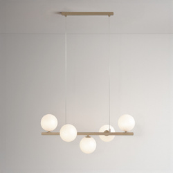 Lampa wisząca szklane mleczne kule 5xG9 K-5841 z serii ARDI beżowa