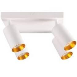 Plafon kwadrat MARIBEL 4K GU10 biały + złote pierścienie