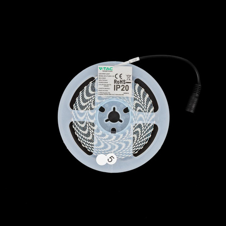 Taśma LED V-TAC SMD2835 600LED 24V IP20 2xPCB Szerokość 3mm VT-2835 3000K 800lm