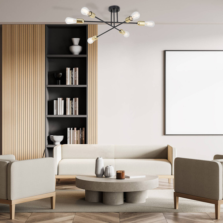 Lampa sufitowa VISTA Gold 6xE27