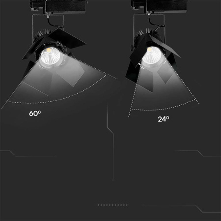 Oprawa Szynosystem 3F V-TAC 33W LED SAMSUNG CHIP CRI90+ Czarna VT-433 3000K 3000lm 5 Lat Gwarancji