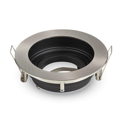 Oczko V-TAC Aluminiowe GU10 Okrągłe Satyna/Czarne VT-781RD-SN