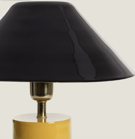 Lampka stołowa nocna z Metalu BRIJESH 1xE27 czarno żółta