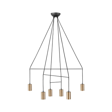 Nowodvorski Lampa wisząca czarna mosiądz IMBRIA 