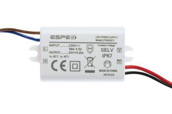 Zasilacz LED dopuszkowy ESPE 24V 0,25A 6W IP67