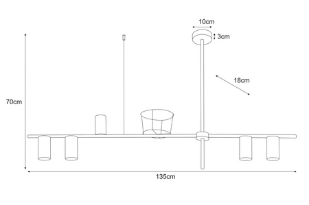 Wyszukana lampa sufitowa na pięć żarówek i kwiatka K-4757 z serii ROCCO
