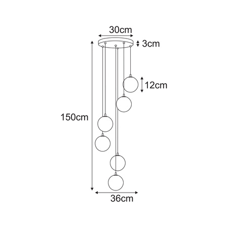Kaskadowa, elegancka lampa wisząca do salonu K-5701 z serii TESORO