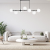 Lampa sufitowa Milano czarna 7xE14 mleczne kule EP1C24