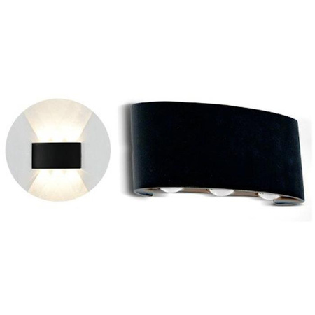 Oprawa Ścienna Góra Dół V-TAC 6W LED Czarna IP54 VT-846 3000K 630lm