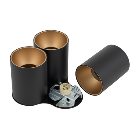 Nowodvorski Lampa punktowa natynkowa potrójna czarno złota EYE TONE