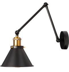 Kinkiet regulowany metalowy klosz stożek NEW Antic Brass