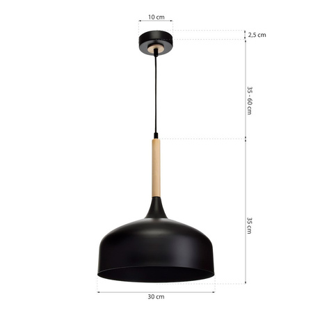 Lampa wisząca TAYLOR BLACK 1xE27 60W czarna
