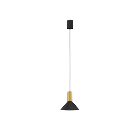 Nowodvorski Lampa wisząca metalowa czarna mosiądz HERMANOS 