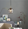 Lampa wisząca Szklana kula  gnieciona grafit 25cm