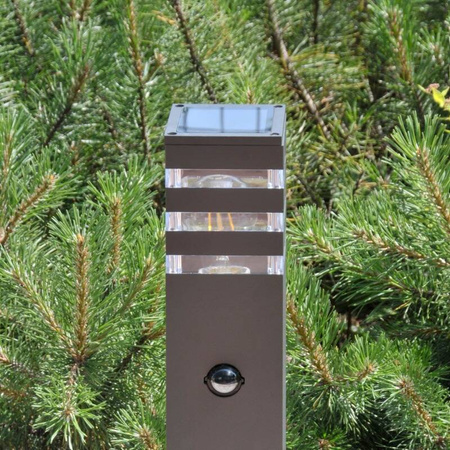 Lampa zewnętrzna TEKSAS PIR 44cm 1xE27 grafit, czujnik ruchu i zmierzchu