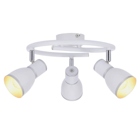 Lampa sufitowa biała/chrom spirala 3xE14 Fido 98-63380