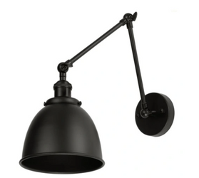 Kinkiet metalowy regulowany Rustic czarny mat 1xE27 Vintage Loft