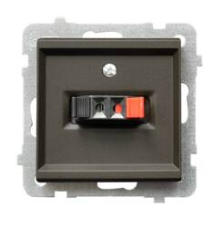 Gniazdo głośnikowe pojedyncze Ospel Sonata Czekoladowy Metalik