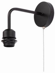 Kinkiet ścienny metalowy (stelaż) czarny włącznik on/off