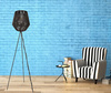Lampa podłogowa NEPTUN trójnóg klosz pleciony czarny