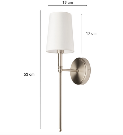 Kinkiet chrom mat hotelowy z abażurem Hampton 1xE14