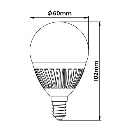 LAMPA LED  DECO E14 GLOB G60 12W 1200lm 3000K ceramika INQ