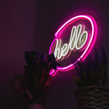 Dekoracja świetlna Neon LED hello 30 x 21cm