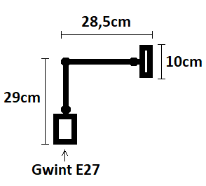 Kinkiet regulowany metalowy złoty diament