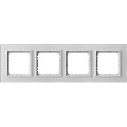 Ramka poczwórna Sonata Ospel Białe Szkło Szron IP20