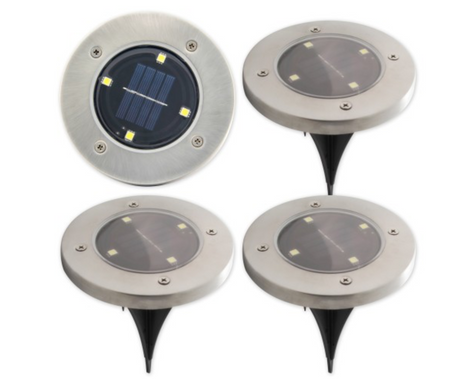 Lampa solarna wbijana 4 sztuki ogrodowa 4xSMD z czujnikiem zmierzchu