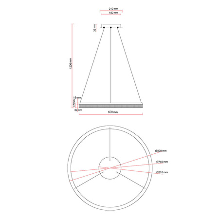 Light prestige Midway Cristal wisząca mała złota Triangle LP-033/1P S GD Cristal Triangle