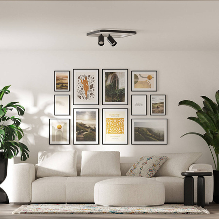 Light prestige Parma 2 plafon kwadratowy czarny LP-0612/2C Square BK