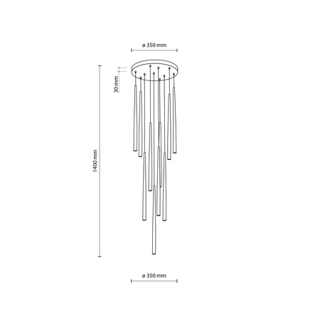 Lampa wisząca PIANO Brown 10xG9