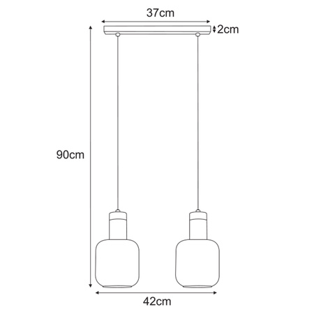 Podwójna lampa wisząca nad stół, grafitowe klosze K-5261 z serii DENIS