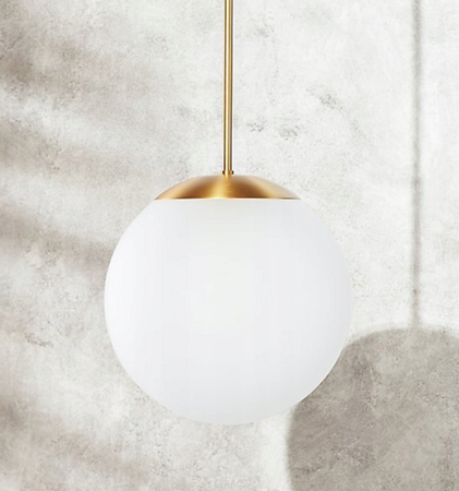 Lampa wisząca Mleczna szklana kula 20cm