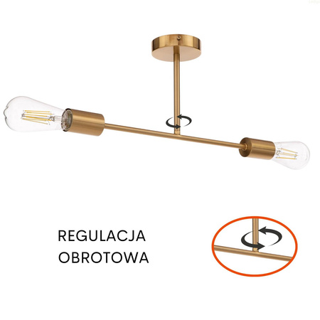 Lampa sufitowa Multi Patyczak złota 2xE27