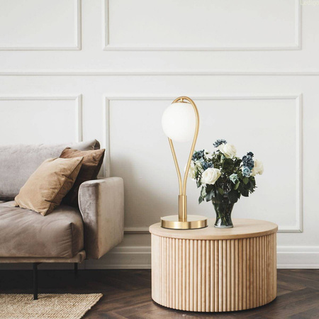 Lampka nocna stołowa złota Milano Rosa E14