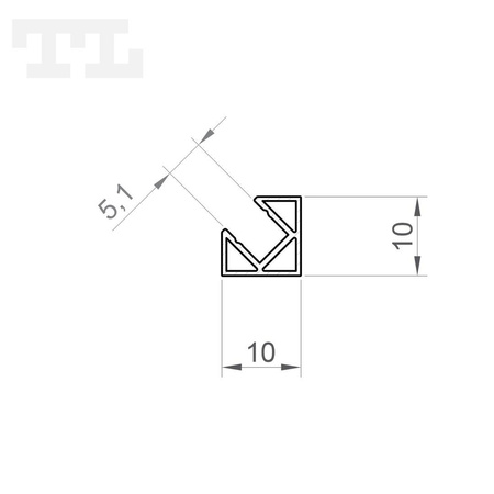 Profil LED P3-5 wąski narożny Linia Mikro 2000 mm anod (nr kat 863502)