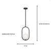 Lampa wisząca czarna Milano Ring kula mleczna 1xE14