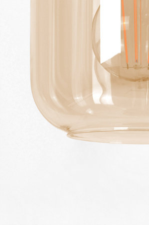 Czarno-złota lampa wisząca z dwoma kloszami K-5266 z serii DOKA