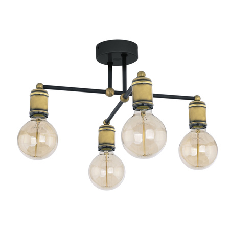 Lampa sufitowa RETRO CZARNA/PATYNA 4xE27