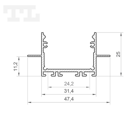 LED P22-2 Profil 1000 mm biały lakierowany (nr kat 8622210)