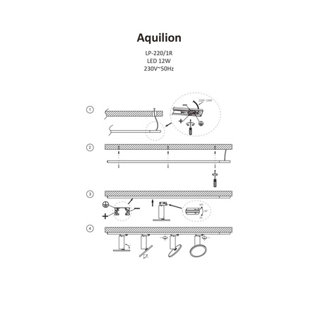 SET Aquilion 1F 3xLED czarny LP-220/1R BK SET