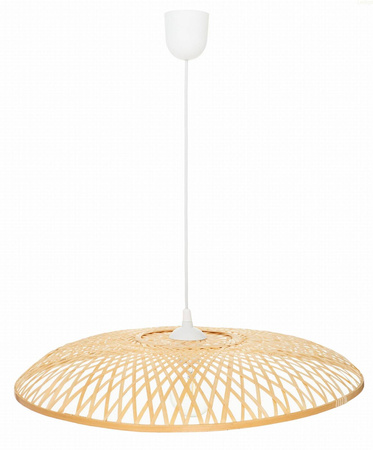 Lampa wisząca boho płaska bambusowa 60cm E27